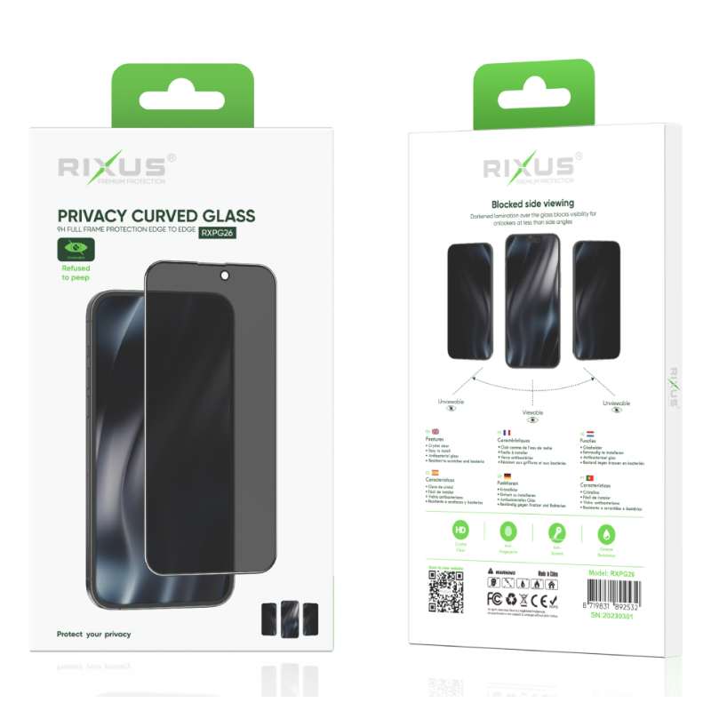 Tempered Glass Privacy Rixus Apple iPhone 15 Pro Max