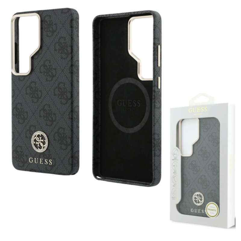 Back Case Magsafe Samsung S26 Ultra S948 Guess Saffiano Logo black