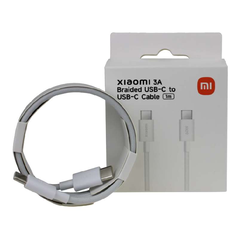 Cable Braided USB-C to USB-C Xiaomi 3A 1m white