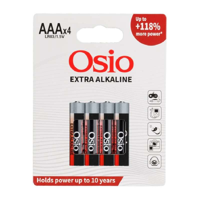 Osio Extra Power Alkaline Battery AAA 4pcs