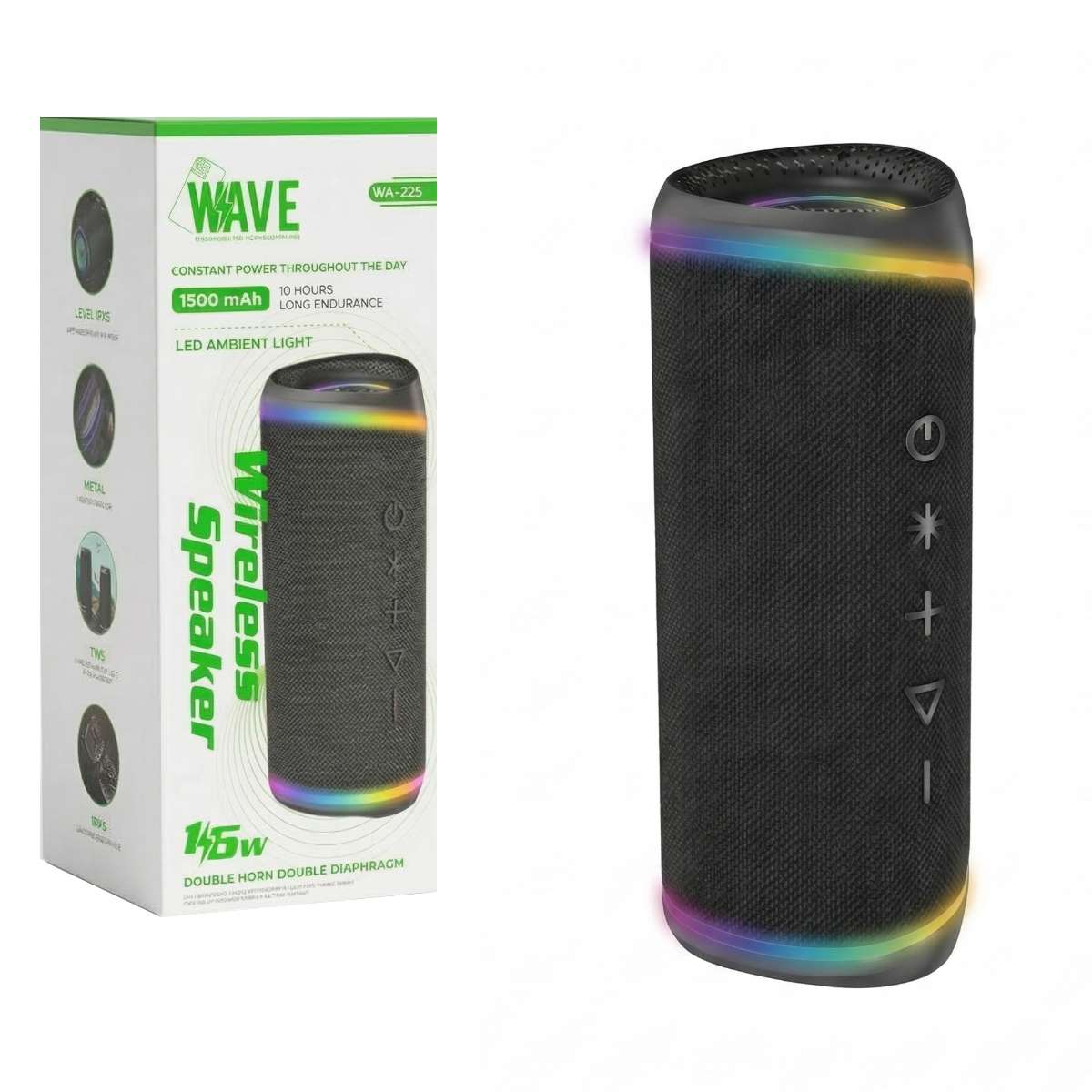 Speaker Wave WA-225 LED 16W Wireless black
