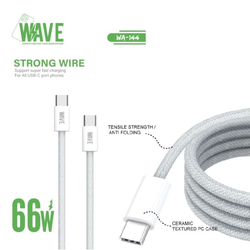 Cable Wave WA-144 Super Quick Charger USB-C to USB-C 66W 1m white