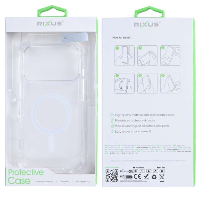 Back Case Magsafe Anti-Burst Rixus Apple iPhone 17 Pro Max clear