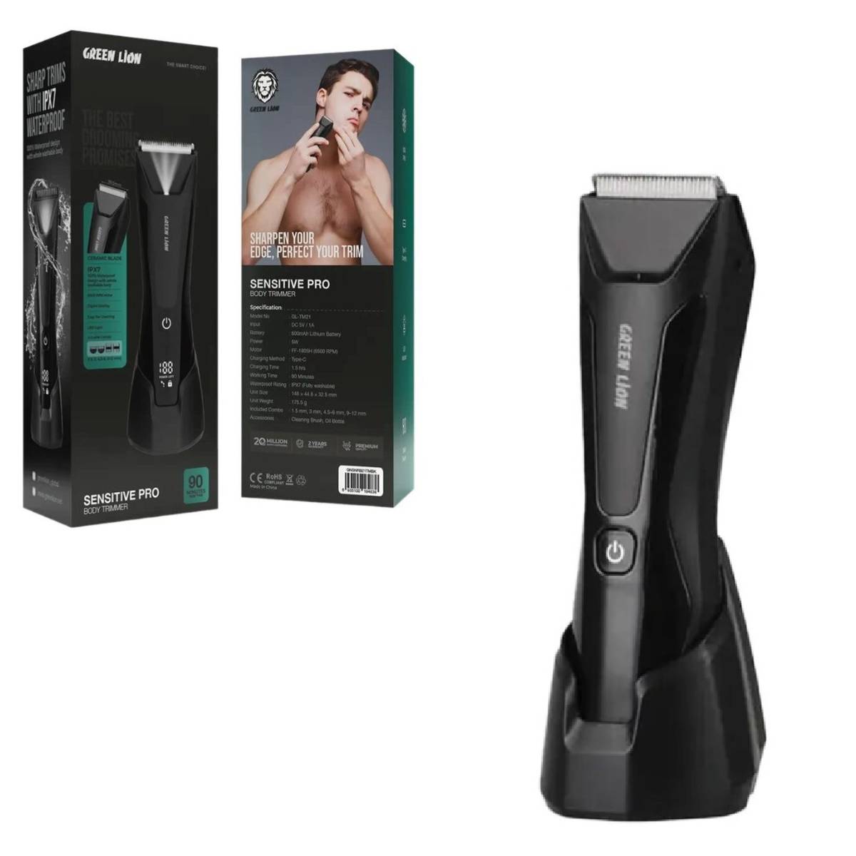 Green Lion Sensitive Pro Body Trimmer black