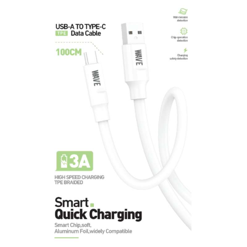 Cable USB to USB-C Wave WA-211 Smart Quick Charging 1m white
