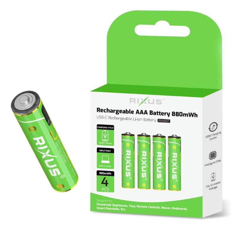 Battery Rechargeable Rixus RXAA07 880mAh AAA 4pcs