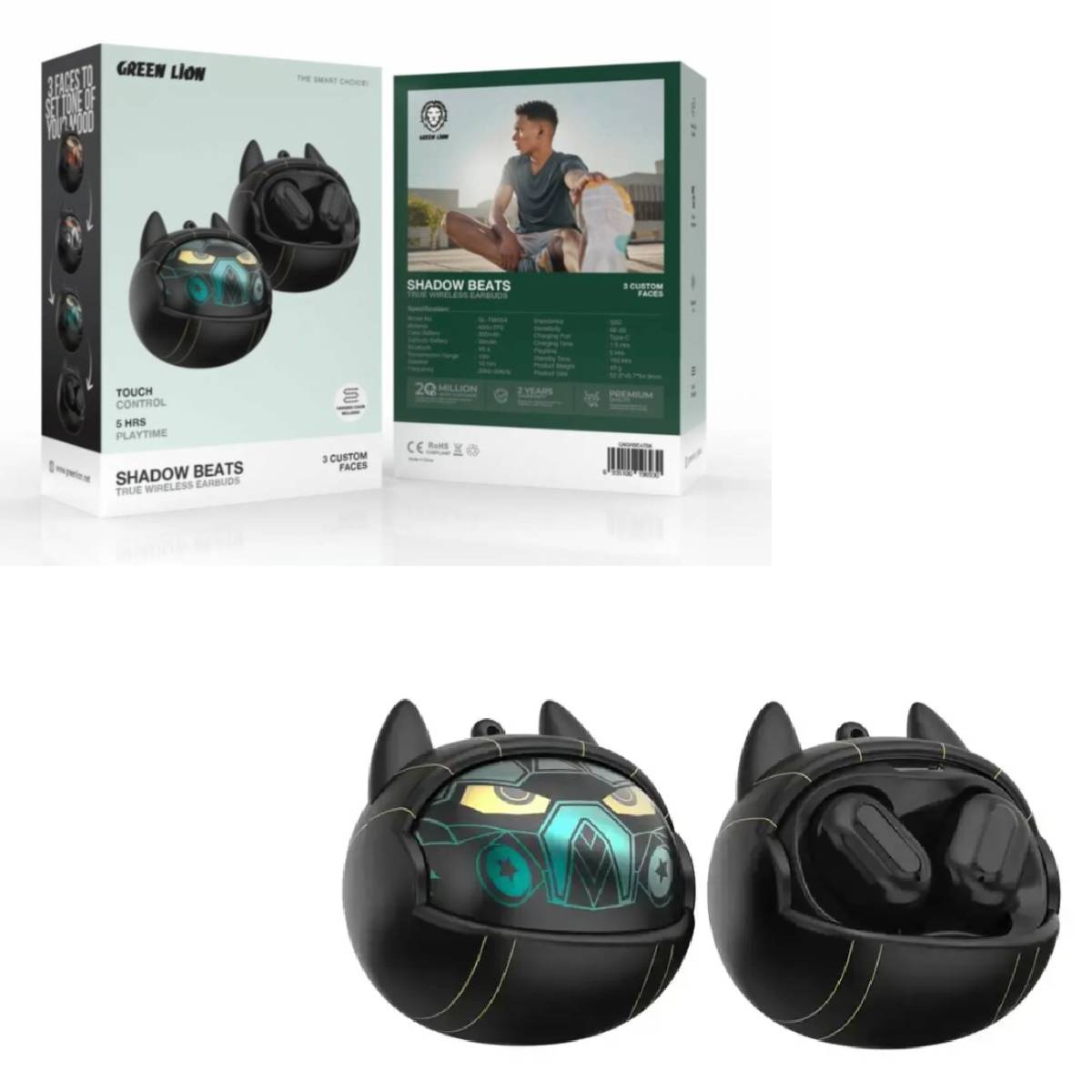 Earphone Green Lion Wireless black