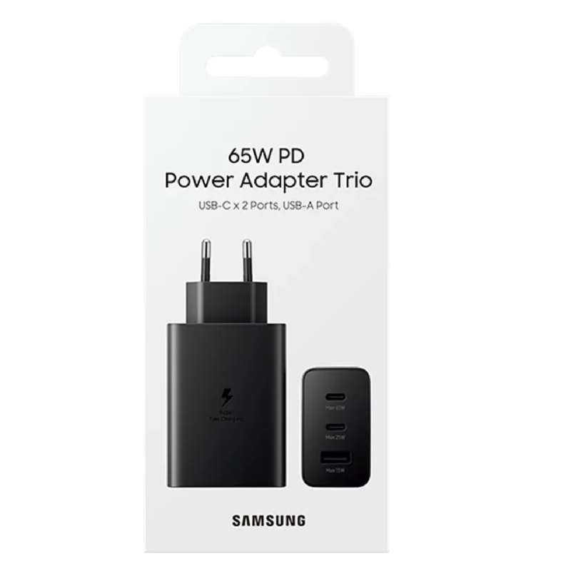 Charger Dual USB-C / USB Samsung Trio 65W EU black