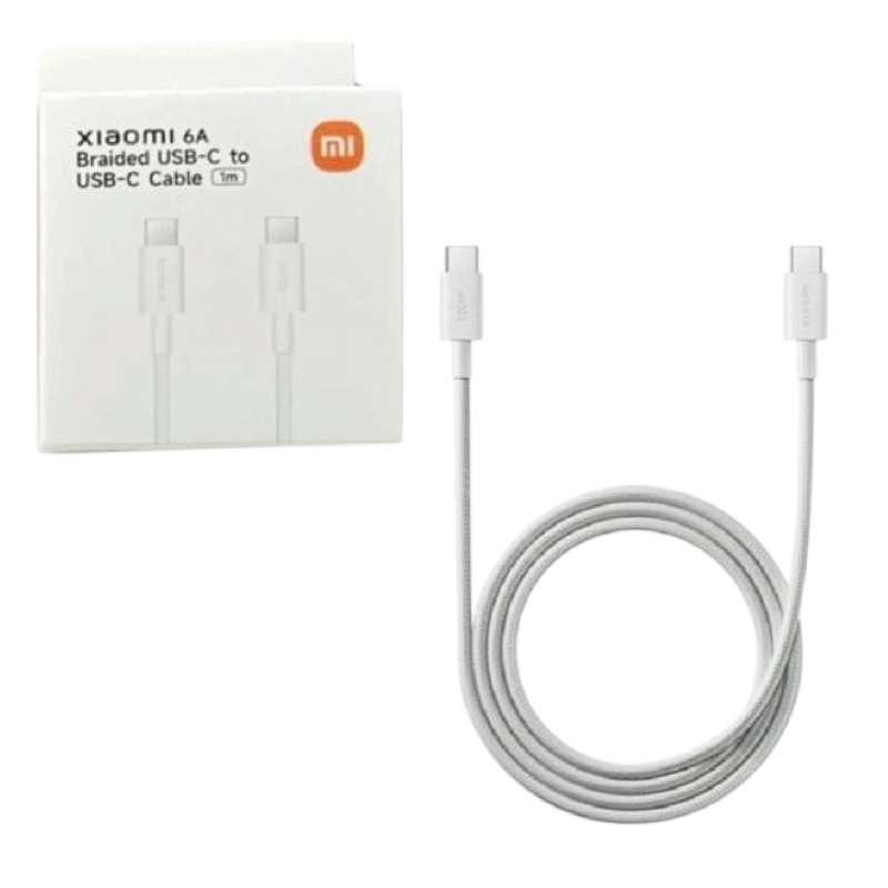 Cable Braided USB-C to USB-C Xiaomi 6A 1m white