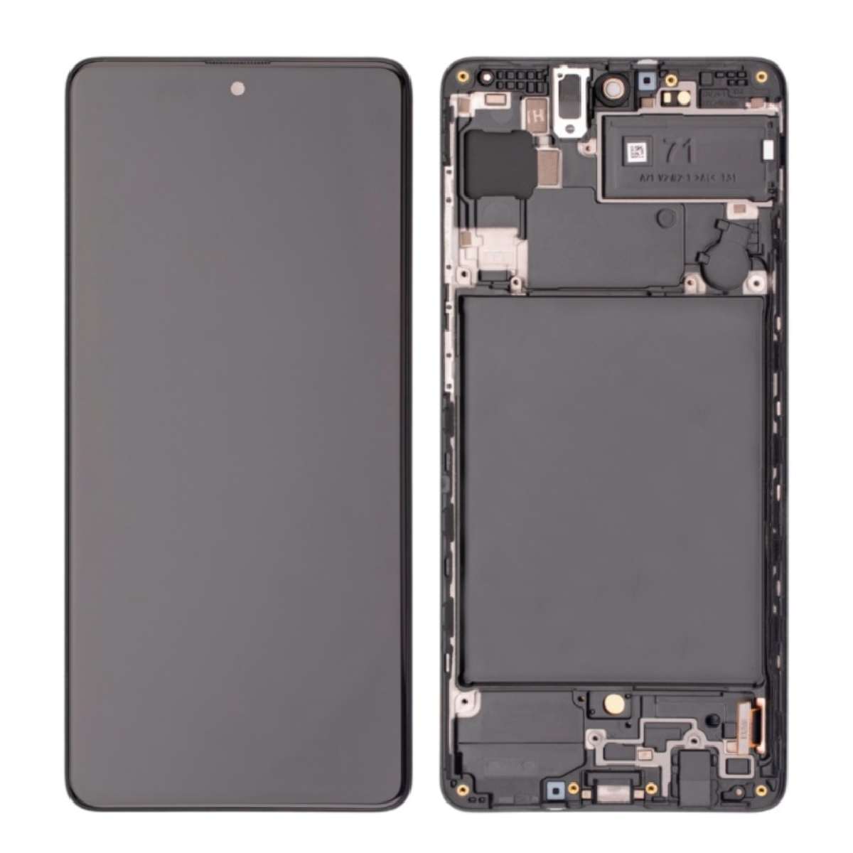 LCD Complete Frame Samsung A71 A715 black (Original) Pulled
