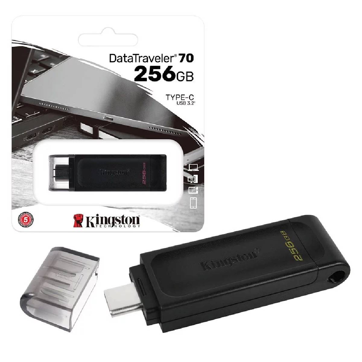 Pen Drive Kingston USB-C 3.2 256GB black