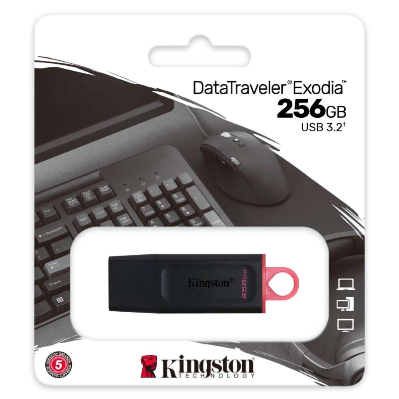 Pen Drive Kingston Exodia USB 3.2 256GB black red