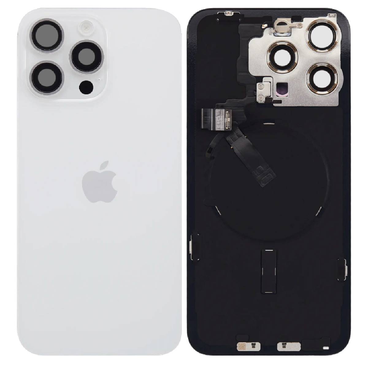 Back Battery Cover Lens Magsafe NFC Flashlight Apple iPhone 16 Pro white OEM