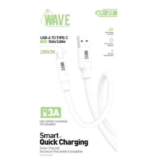 Кабель Wave WA-214 USB - USB-C 3А 2м белый