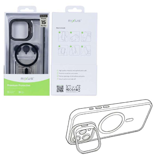 Back Case Magsafe Stand Apple iPhone 15 Pro Max black