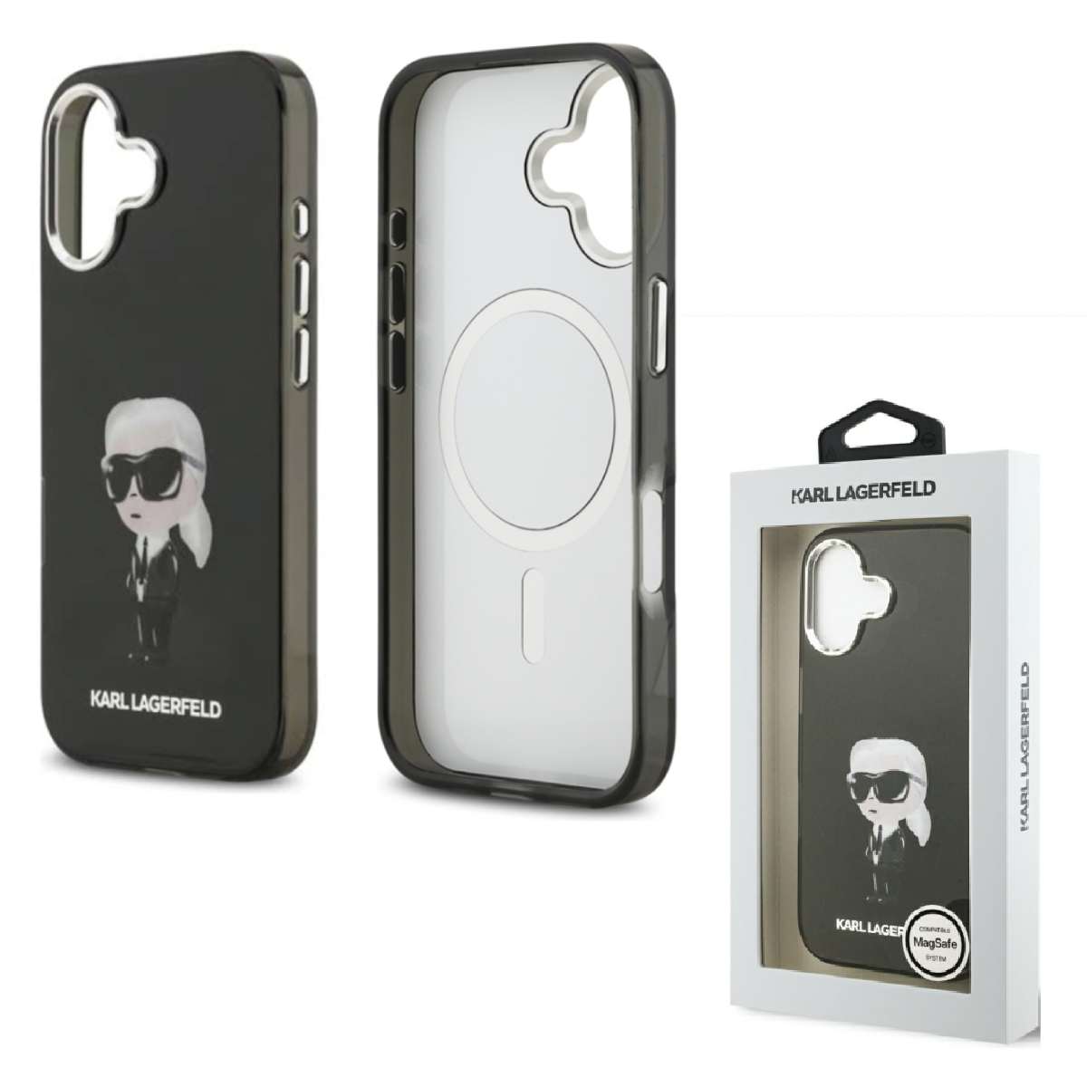 Back Case Magsafe Apple iPhone 17 Karl Lagerfeld IML Aquarelle Karl & Logo black