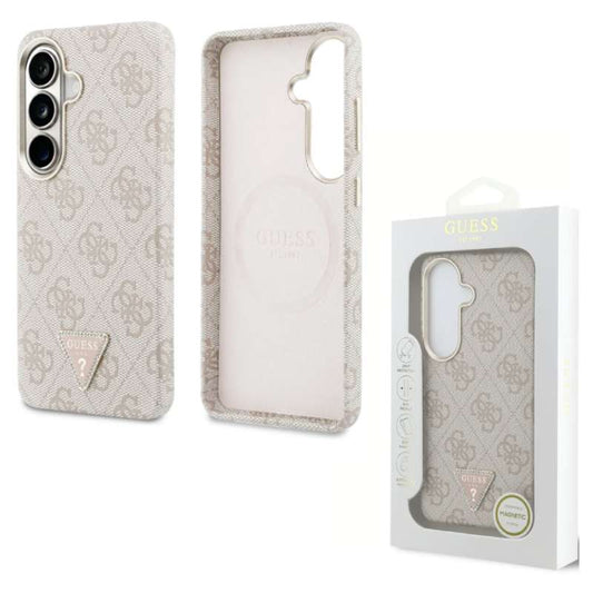 Back Case Magsafe Samsung S26 S942 Guess PU Leather 4G Strass Triangle Logo gold
