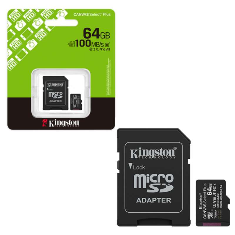 Kingston Micro SD Class 10 64GB (With Adapter)