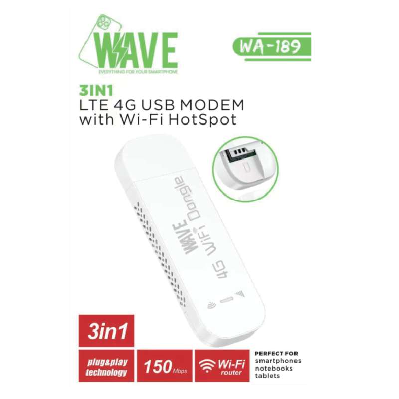Wave WA-189 4G USB Modem with Wi-Fi white