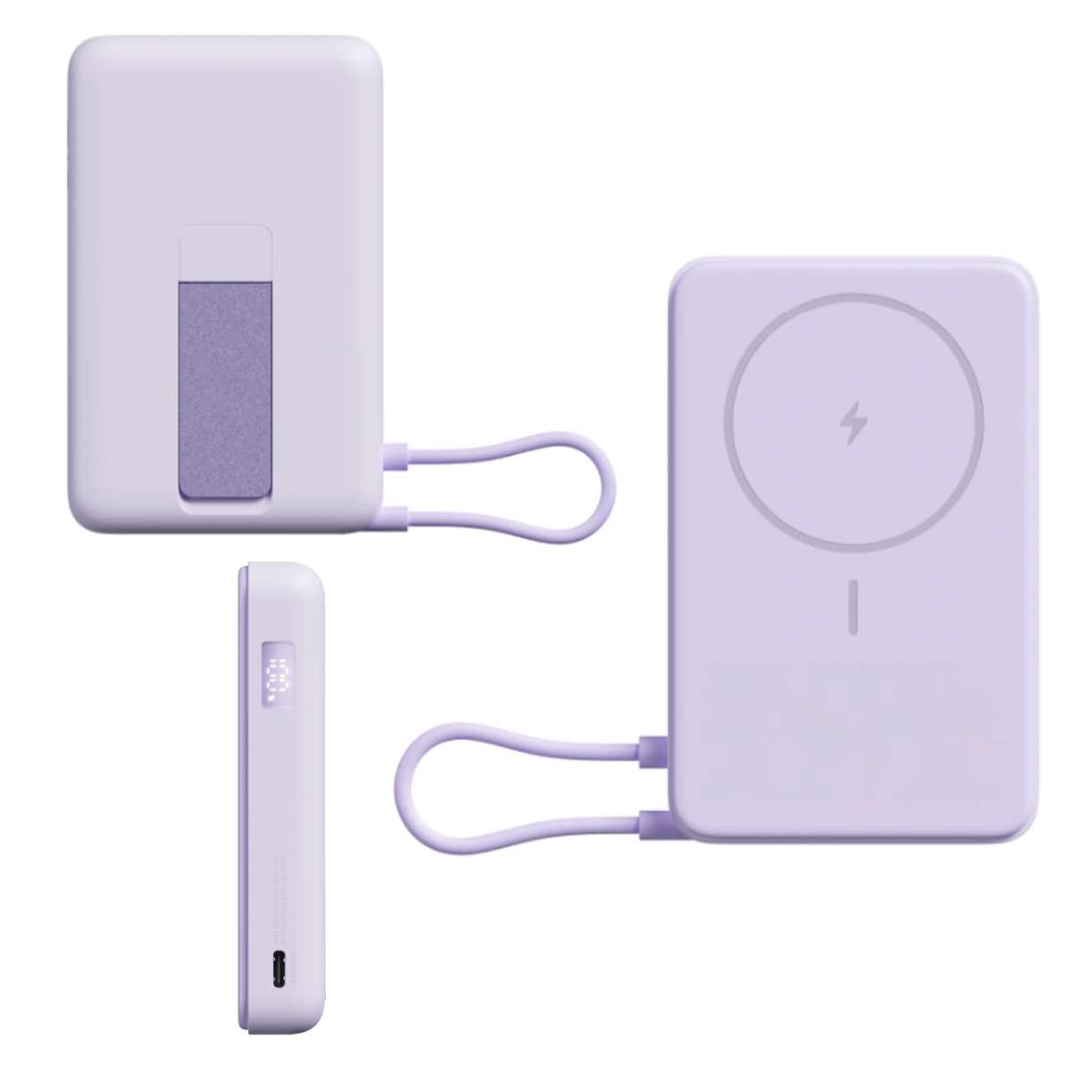Power Bank Magsafe Stand Xiaomi 10000mAh Integrated USB-C / USB-C purple