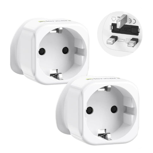 Adapter UK 3 Pin to EU 2 Pin 13A white
