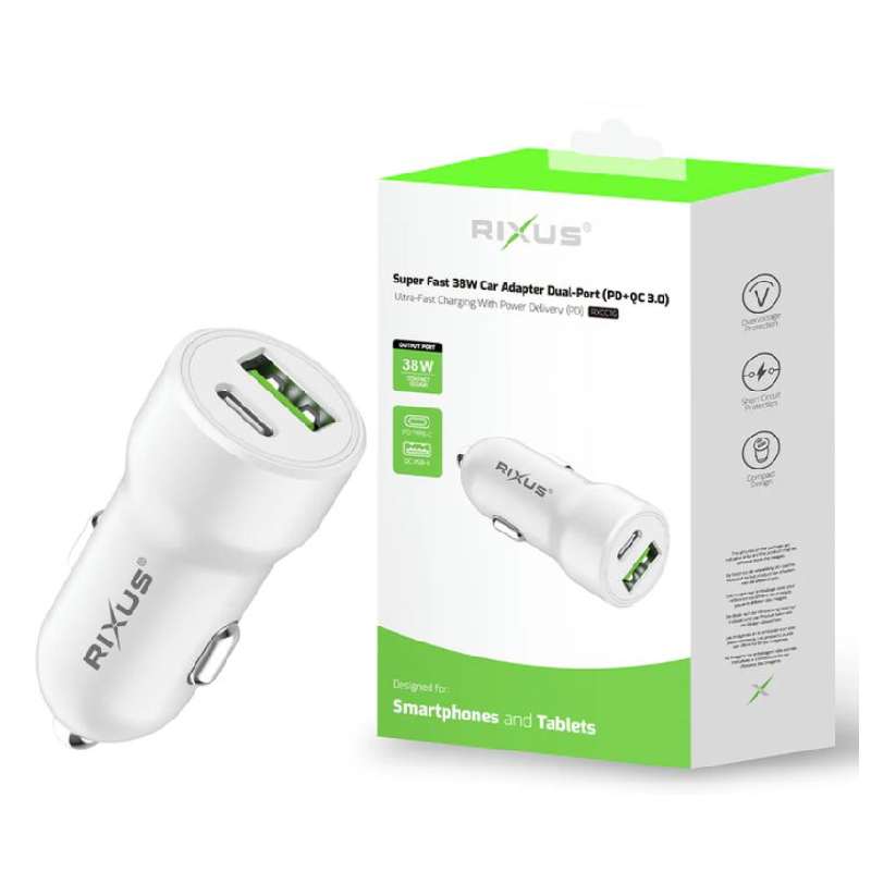 Car Charger USB / USB-C Rixus RXCC16S 20W white