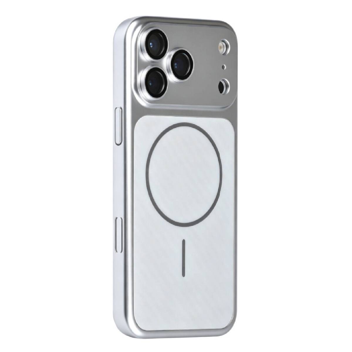 Back Case Magsafe FIber Pattern Apple iPhone 18 Pro Max silver