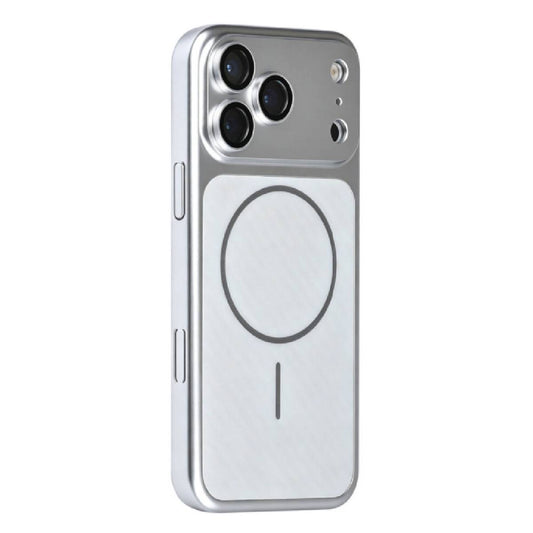 Back Case Magsafe FIber Pattern Apple iPhone 18 Pro Max silver