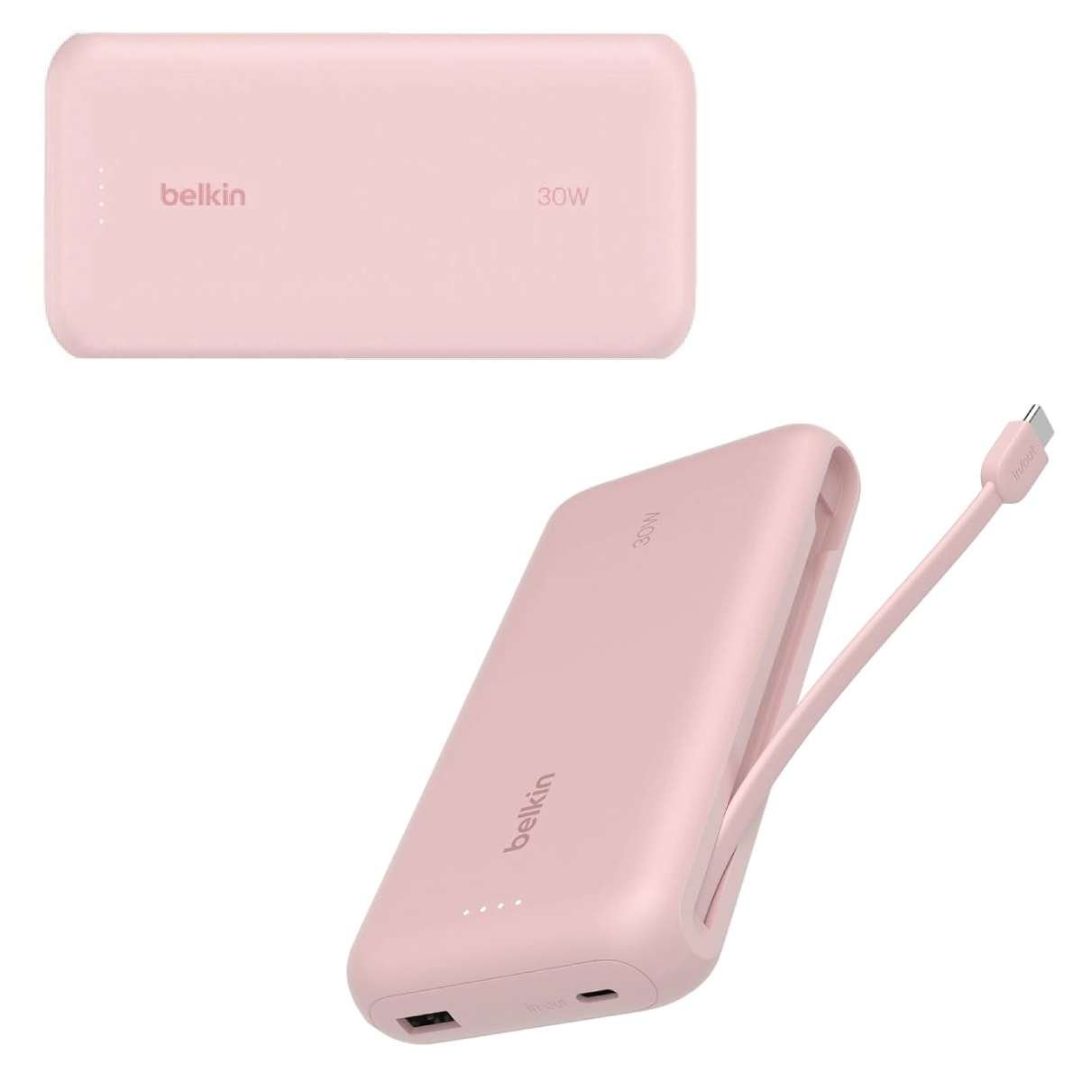 Power Bank Belkin 30W 20000mAh Integrated USB-C / USB-C / USB pink