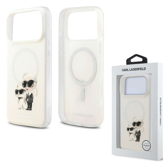 Back Case Magsafe Apple iPhone 17 Pro Max Karl Lagerfeld Aquarelle Karl & Choupette white