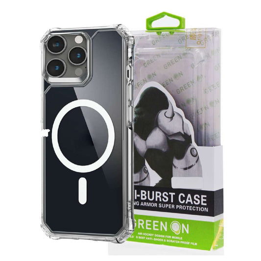 Back Case Magsafe Apple iPhone 16e / 17e Green On Anti-Shock clear