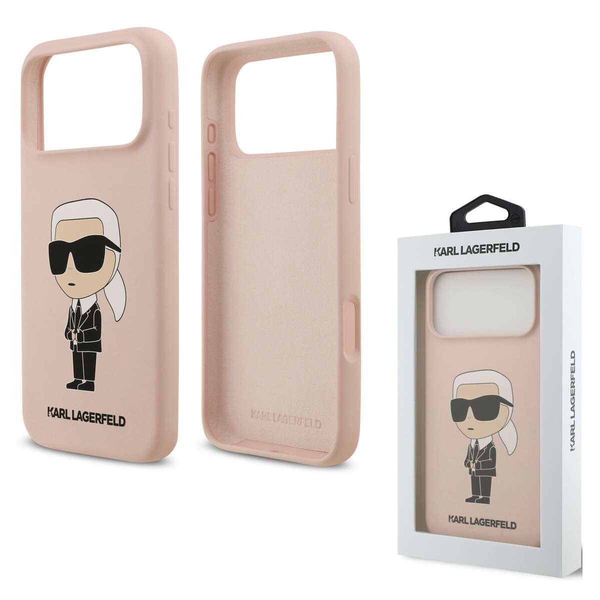 Back Case Apple iPhone 17 Pro Max Karl Lagerfeld Liquid Silicone Ikonik NFT Logo pink