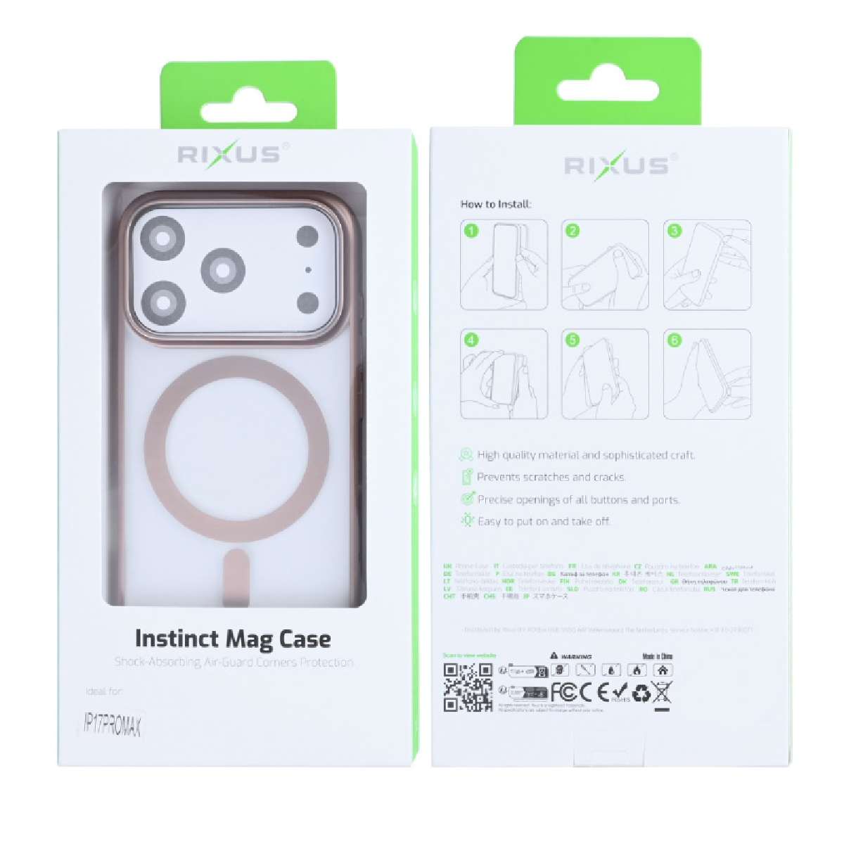 Back Case Magsafe Apple iPhone 17 Pro Max Rixus desert titanium