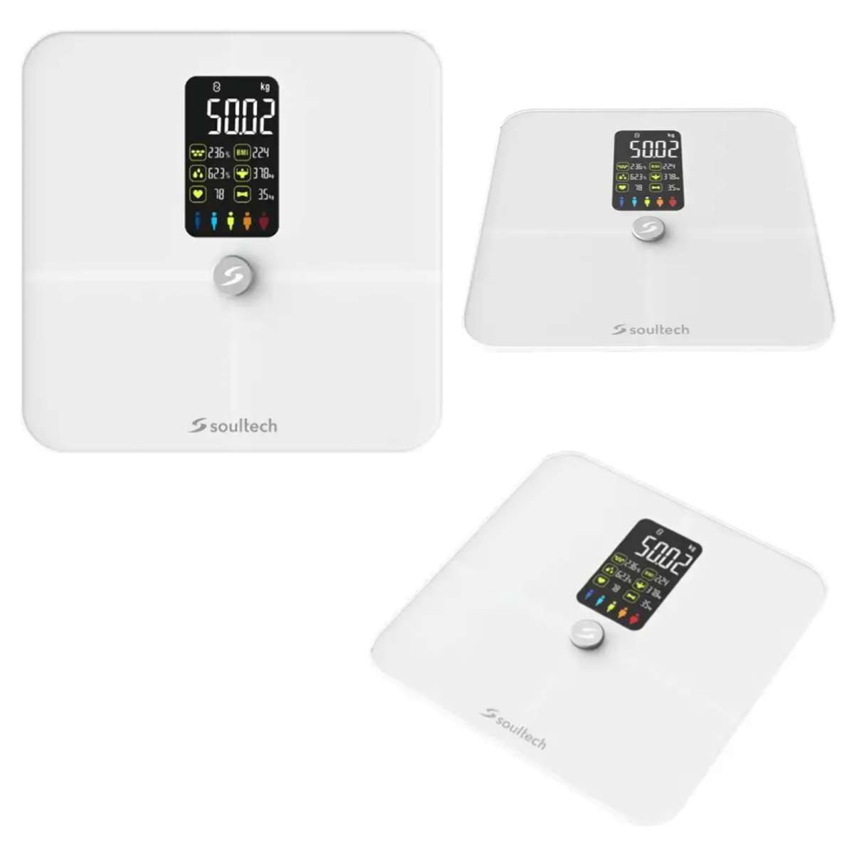 Smart Scale Bluetooth with Body Fat Measurement Soultech AT001B white