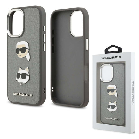 Back Case Apple iPhone 17 Karl Lagerfeld Grained K&C Head Pins gray