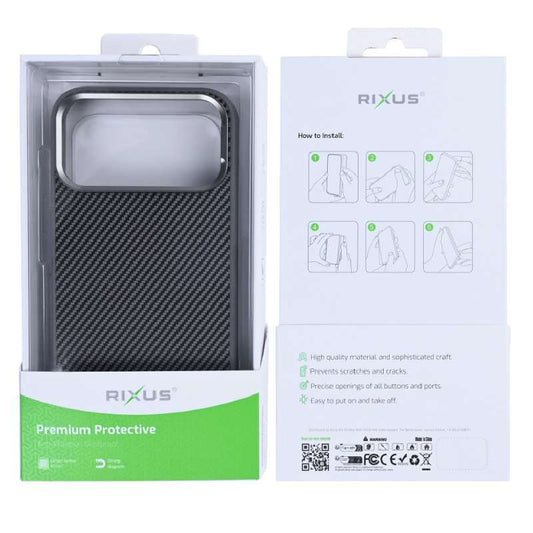 Back Case Magsafe Carbon Rixus Apple iPhone 17 Pro Max gray