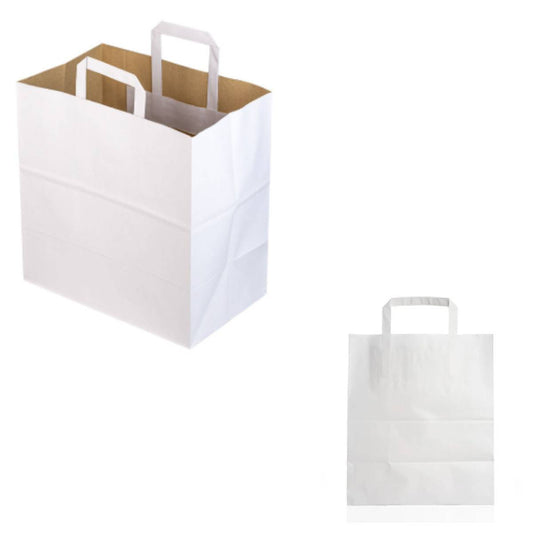 White Paper Bag Take Away 28x17x29cm 250pcs