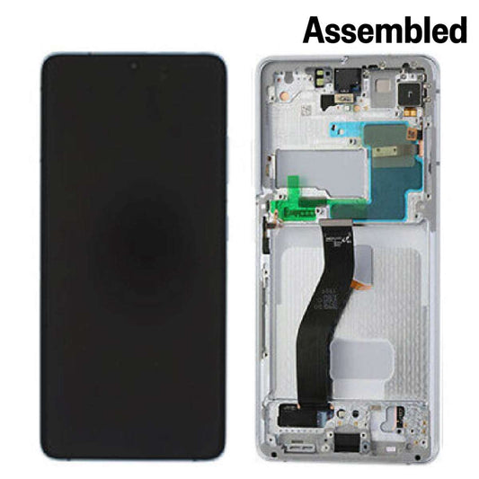 LCD Complete Frame Samsung S21 Ultra G998 silver Assembled