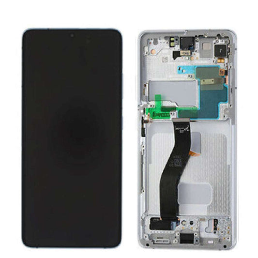 LCD Complete Frame Samsung S21 Ultra G998 silver (Original)