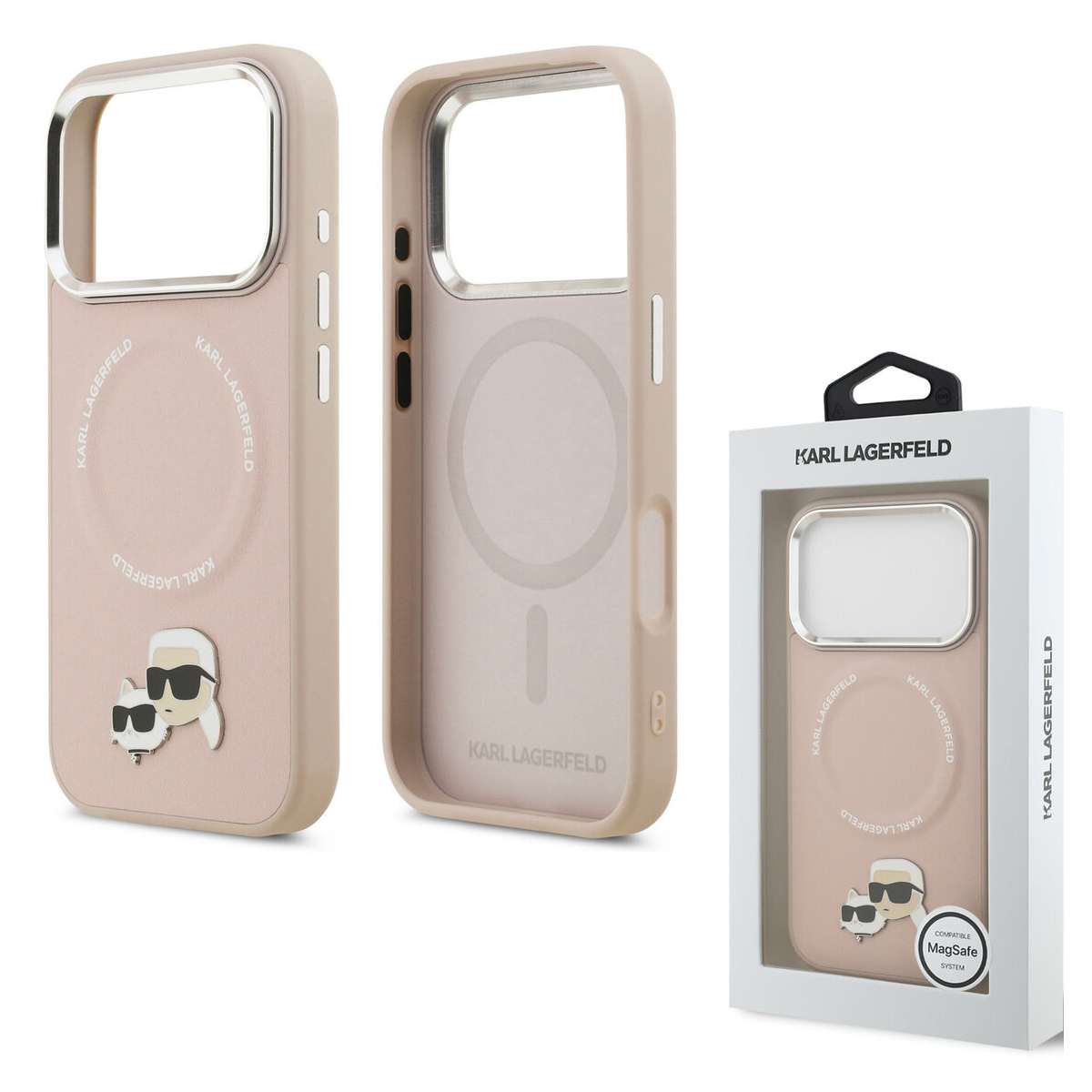 Back Case Magsafe Apple iPhone 17 Pro Karl Lagerfeld K&C Pins pink