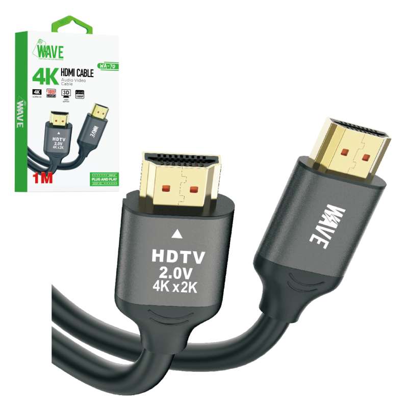 Cable HDMI to HDMI Wave WA-70 4K 1m black