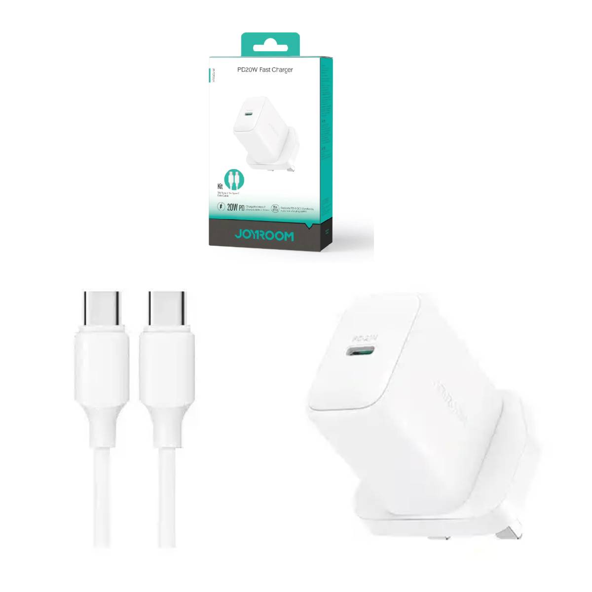 Charger USB-C with USB-C to USB-C Cable Joyroom JR-TCF20 20W white