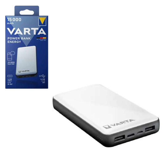 Power Bank Varta 15000mAh Dual USB / USB-C / Micro USB white