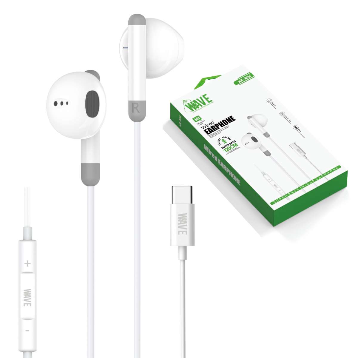 Earphone Wave WA-80W USB-C white