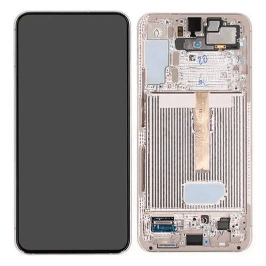 LCD Complete Frame Samsung S22 Plus S906 pink gold (Original)