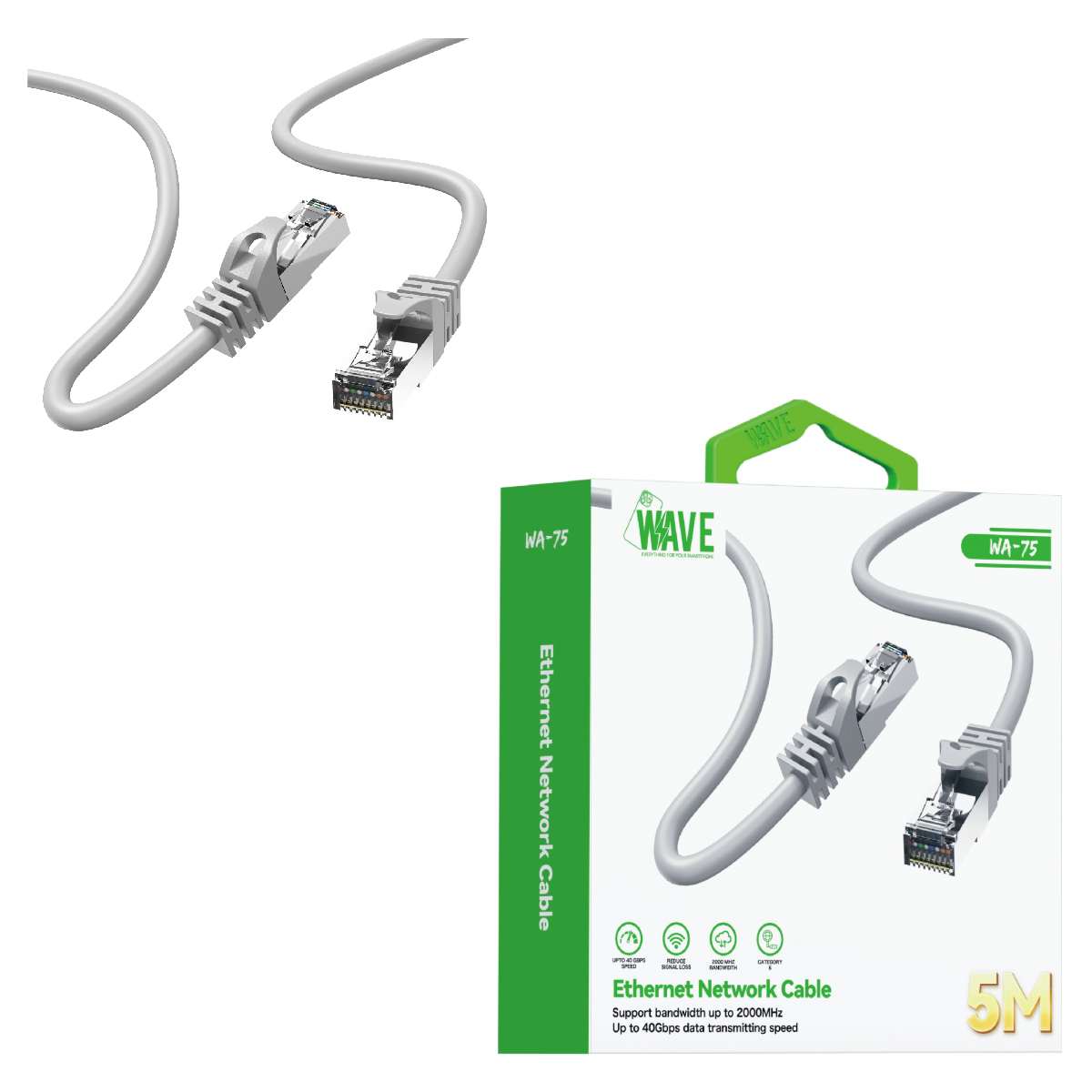 Cable Ethernet Network Wave WA-75 CAT-6 5m