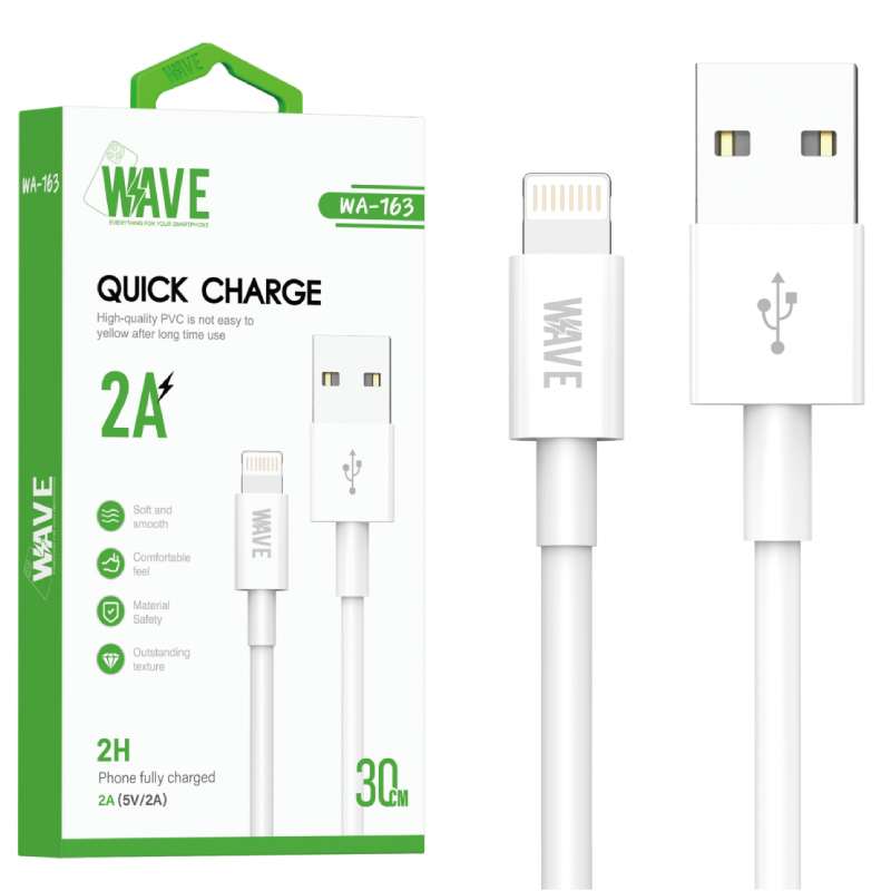 Cable USB to Lightning Wave WA-163 2A 30cm white