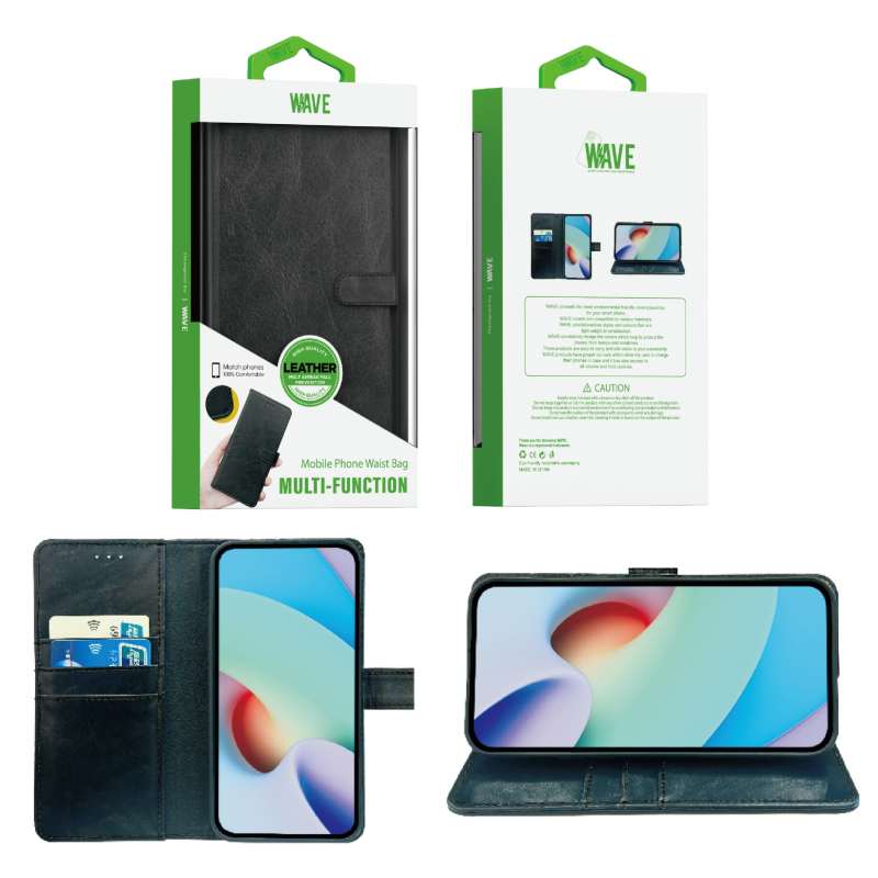 Flip Case Samsung A73 A736 Wave Leather black