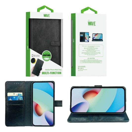 Θήκη Flip Samsung A73 A736 Wave Δερμάτινη μαύρη
