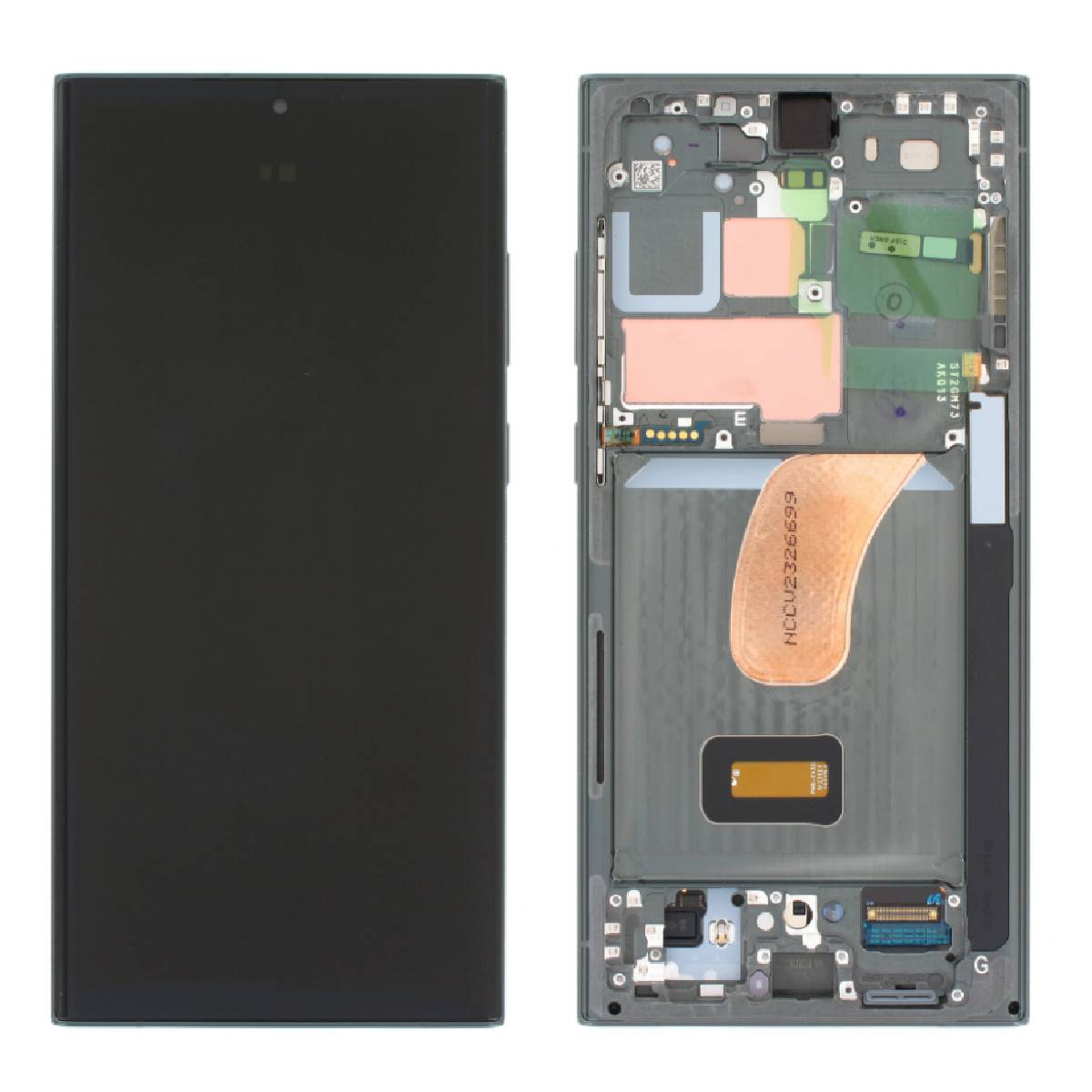 LCD Complete Frame Samsung S23 Ultra S918 green OEM